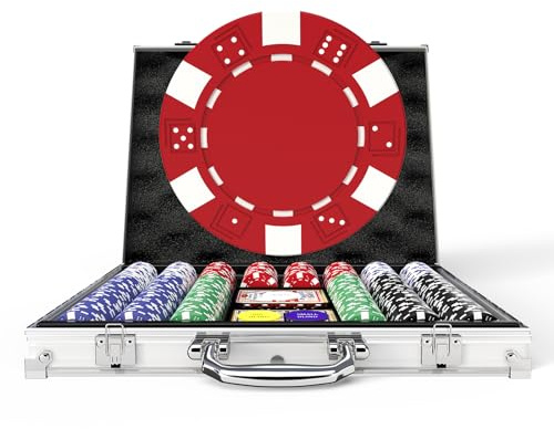 HEITOK Professionellt Pokerset 500 Marker - 11,5g Tunga Marker i Aluminiumväska - Texas Hold'em Casino Spel för Vuxna