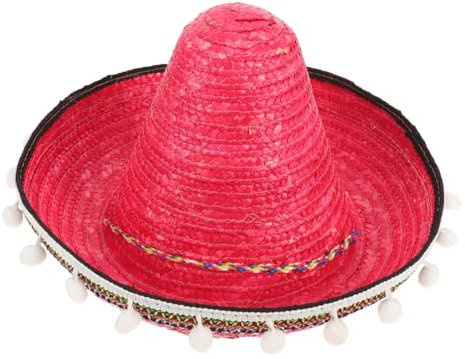 OSALADI Mexikanischer Strohhut Party Hut Mit Bommeln Für Erwachsene Strand Hut Sombrerohut Für Festivals Und Karneval