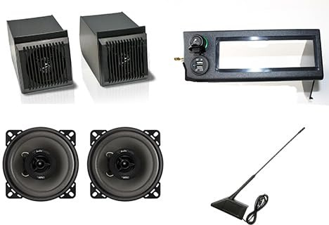 Mascherina Autoradio Stereo colore nero con Presa USB Accendisigari Casse Altoparlanti colore nero Panda 4x4 dal 1986 al 2003 autoradio stereo audio auto radio adatta Country Club Young 141 750 1000
