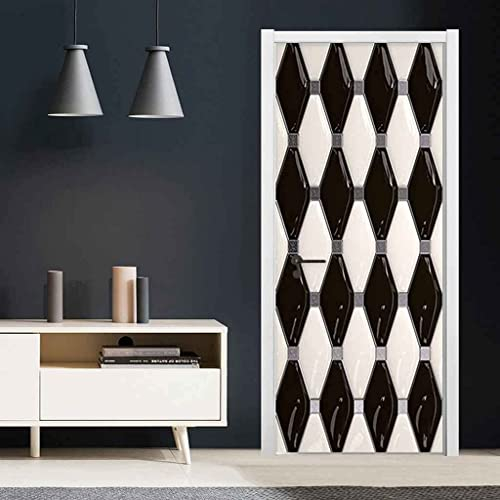 3D Türtapete Selbstklebend Geometrisches Polygonales Muster 95 X 215 Cm Diy Wandbild Pvc Wasserdicht Pvc Türtattoos Türposter Türaufkleber Fototapete Türfolie Für Tür,Wohnzimmer,Schlafzimmer - Türkun