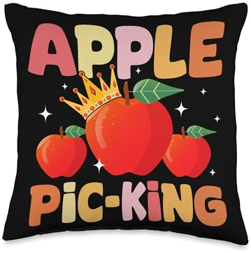 Apple Picking Season For Apple Picker Picking Day Apple Pic-King Apply Picker Throw Pillow, 16x16, Multicolor