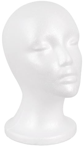 MapofBeauty Schaumstoff Mannequin Kopf DIY Schaum Stand, Weiß | Display für Hüte, Dekoration Perücke Kopf