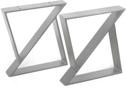 modernLOFTart Bankbeine Tischbeine - DIY Möbelfüße 100x10cm Silber - Moderner Industrie-Look für Ihr Wohnzimmer - Metall Industrial Tisch Bank Sitzbank Couchtisch Kufen - Breite 40cm, Höhe 42cm