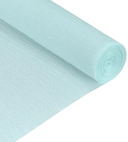 QUARKZMAN Krepppapier 50 x 210 cm Kräuselpapier Pastell Crepe Paper Seidenpapier Floristenkrepp Crepe-Papier zum Basteln Dekoration Geschenk Verpackung Blumen, Hellblau