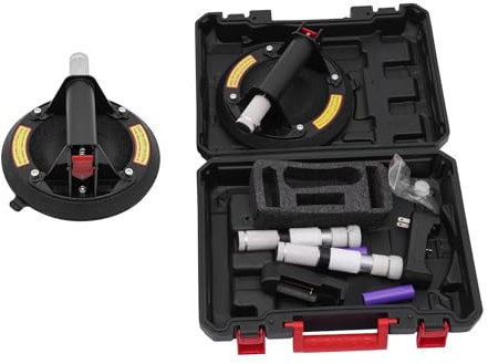 2 Stück Elektrischer Saugheber 8 Glassauger Vakuumheber Akku Vakuum Saugheber Fliesenheber Vakuum Saugheber Tragkraft 158.76kg mit tragbarem Werkzeugkasten für Flache Glatte und Nicht Poröse