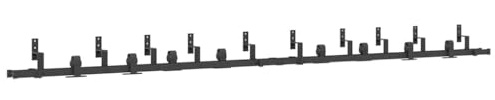 vidaXL Kit di Binari per Porte Scorrevoli 366 cm Acciaio Nero, ferramenta per porta scorrevole, binario per porta scorrevole, gancio per porta scorrevole