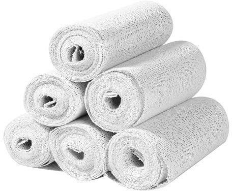 Plaster Cloth Rolls 6 Pack Paris Bandages Plaster Gauze Bandage for Body Casts Crafts Moulds Belly Molds 12.5cm x 2.7m
