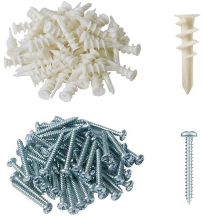 MANICAF Dämmstoffdübel, 42mm Dübel für Dämmung, 100 Stück Gipskartondübel Set, Dübel Dämmung Fassade (50 Stück Fassadendübel, 50 Stück Schrauben)