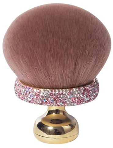 Mushroom Blush Brush | Rounded Makeup Brush | Soft Loose Powder And Blush Applicator | Compact Concealer Brush For Women And Girls | Travel-Friendly Beauty Tool For Moms Or Daughters