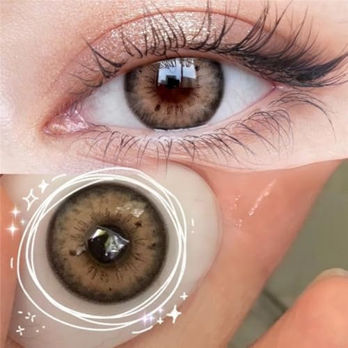Lentilles de contact colorées sans ordonnance iris coloré lentilles mensuelles brunes lentilles souples hydrogel souple 2 pièces lentilles colorées série couleurs naturelles (marron)