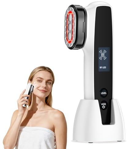 Yapasopu Dispositivo per la cura della pelle RF 6 in 1, Macchina per la bellezza del viso 5 livelli di intensità, Dispositivo per la bellezza a radiofrequenza per viso, pancia, collo, gambe e braccia
