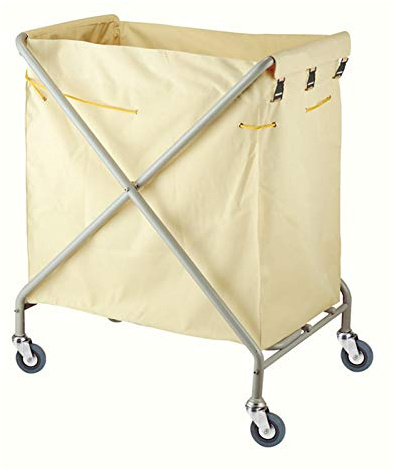 Robuste bewegliche Handkarre – Rollender Wäschesortierwagen mit Rollen, faltbarer Trolley für Hotelgebrauch, tragbarer Wäschekorb Transportwagen