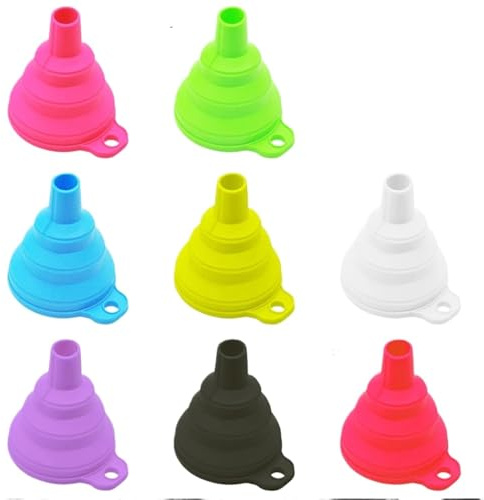 Embudo plegable de silicona, portátil, for tolva combustible, cerveza, aceite y utensilios cocina Para Llenar LíQuido,Polvo(Random 5pcs)