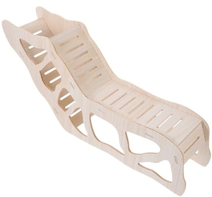 Kichvoe Maison en Bois pour Cochons d'Inde et Rats, Échelle Robuste et Multifonctionnelle, Cachette Beige pour Détente et Refuge