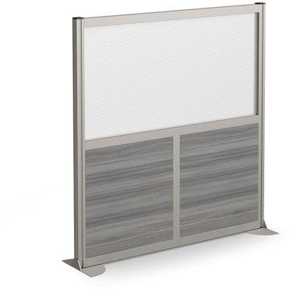 NBF Office Partition - Cubicle Privacy Panel Wall Divider - Modern Room Separator with Quick Assembly - Indoor Laminate Free Standing Portable Room Divider Panel - 52 H x 49 W (Gray)