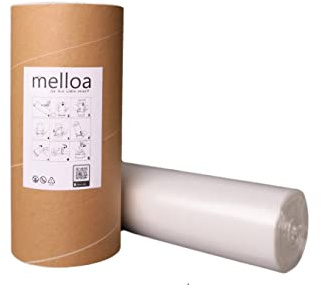MELLOA Nachfüllset für Windeleimer Kartusche, kompatibel mit Tommee Tippee TEC Simplee Twist & Click Spross Ubbi Magic Littycat Kartuschen (Weiß, 200m + Papierröhre)