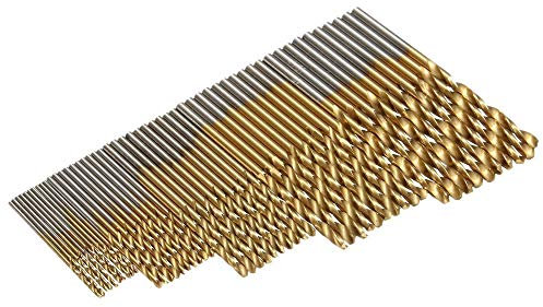 Bestgle 50PCS 1.0/1.5/2.0/2.5/3.0mm HSS Outil de Jeu de Forets Revêtus de Titane