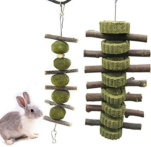 Ruikdly Kaninchen Kauspielzeug, 2PCS Hamster Kauspielzeug, Molaren Kaninchen Spielzeug, Kaninchen Kauspielzeug für Zähne, Geeignet Für Kaninchen, Chinchillas, Meerschweinchen, Hamster