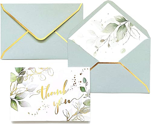 Winoo Design PP-TYC-GN Dankeskarten mit Umschlägen, Grün, 36 Stück, 10,2 x 15,2 cm, Hochzeits-Dankeskarten für Babyparty, Dankeskarten für Brautparty, Geschäft, Geburtstag, Grün