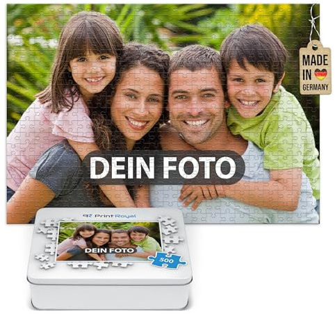 Foto-Puzzle 24-1000 Teile in inkl. hochwertiger Metalldose - mit eigenem Foto Bedrucken - Puzzle selber gestalten - 500 Teile in Metalldose