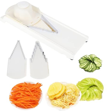 Mandoline Vegetable Slicer,3 in 1 V Blade Vegetable Cutter Vegetable Slicer Cheese Slicer Food Graters with Stainless Steel Blades for Vegetable, Potato, Cheese, Fruit