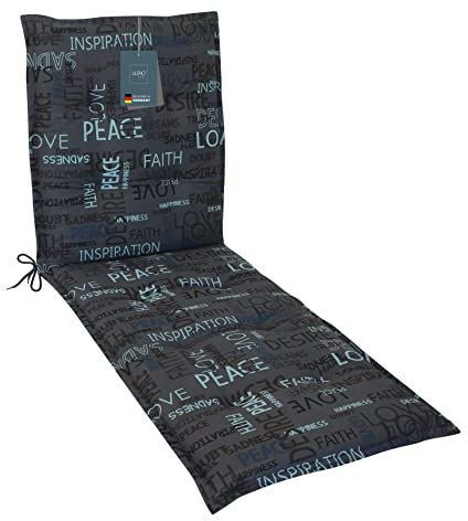LILENO HOME Kissen 1 Stück Buchstaben anthrazit für Garten- und Strandliegen Polster 188 x 60 x 5 cm