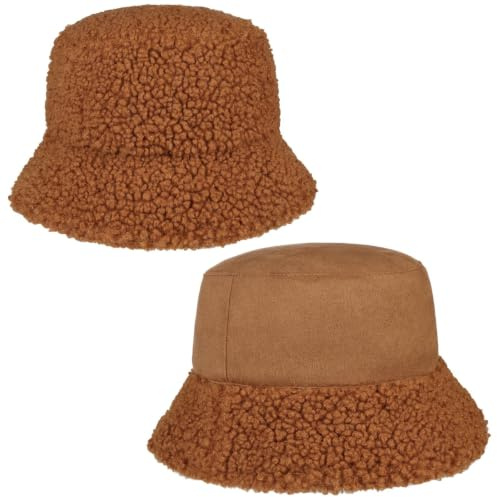 Seeberger Teddy Fur Wendehut Bucket Hat Fischerhut Kunstfellhut Damenhut Stoffhut Damen - Winter Herbst-Winter