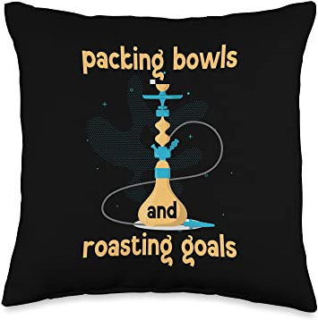 Packing Bowls And Roasting Goals Tube Hookah Throw Pillow