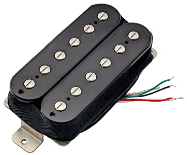 Artec HBBA-TBN Alnico 5 Uncovered Humbucker Tonabnehmer Hals Pickup 8,4K für E-Gitarre, Schwarz