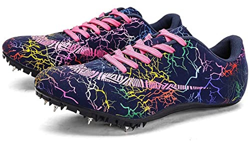 MXRFACTory Frauen und Männer Leichtathletik-Spikes 8 Nägel Laufschuhe Unisex im Freien Mesh Breathable Lightweight Durable Sneakers Athletics Grip Schuhe Sprintschuhe für Trainingswettkämpfe,005,44EU