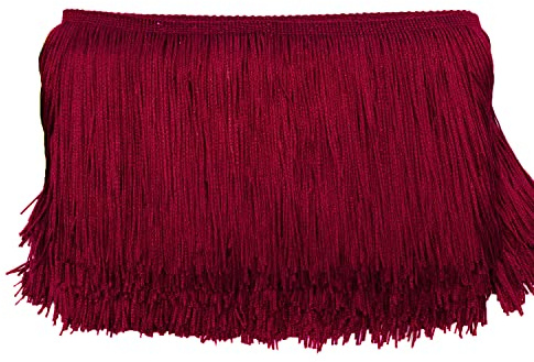 10 cm x 5 m flecos cinta decorativa de danza borla de seda borla flecos para coser, manualidades, ropa, lencería, disfraces, cortinas, decoración, rojo vino