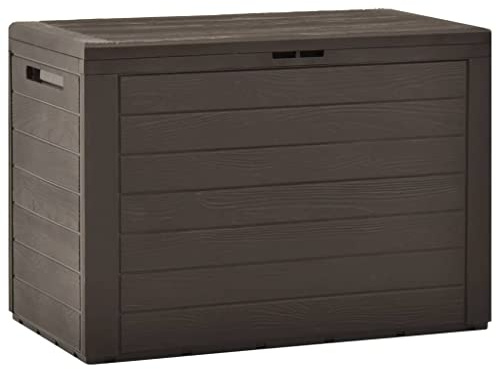 WIFESE 78 x 44 x 55 cm Caja de almacenamiento de jardín exterior 190 L caja de almacenamiento de jardín caja de cojines con tapa caja con cerradura caja de almacenamiento cajas de jardín armario de