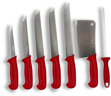 Messermann Messer Sets 3 5 7 8 10 TLG (Rot, L)