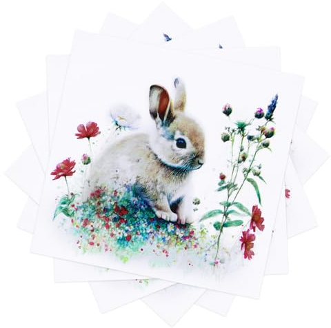 Party Servietten, Osternhase 3-lagig Papier Servierten, Kaninchen und Gras 20 Stück Abendessen-Servietten 33x33cm Papierserviette