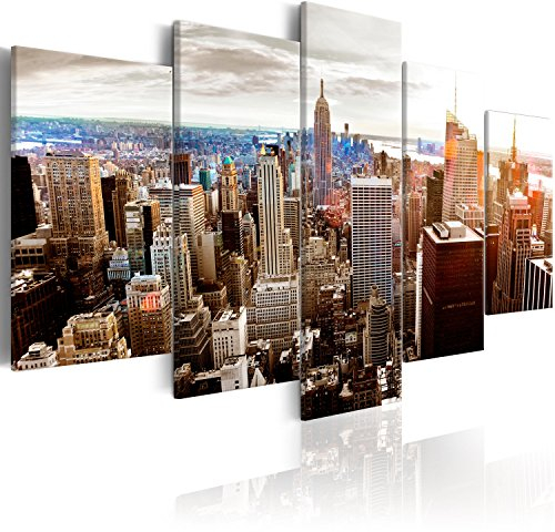 murando - Akustikbild 225x112 cm Bilder mit Akustikschaumstoff Hochleistungsschallabsorber Schallschutz Leinwandbild XXL 5 tlg Wandbild d-B-0189-b-o