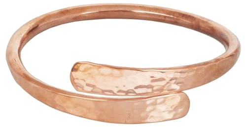 Touchstone handgjord av skickliga hantverkare vackert hamrade handsmidda med solid hög tjocklek ren koppar designsmycken spiralarmband i naturlig ton för män och kvinnor.