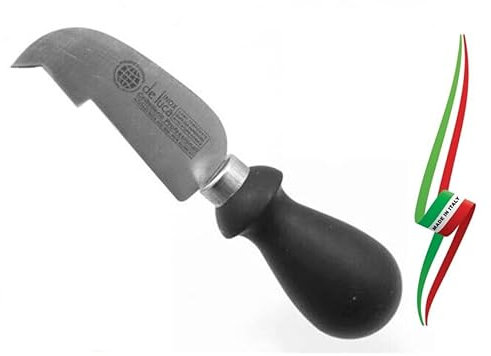 COLTELLO A UNCINO X FORMAGGIO CON LAMA IN ACCIAIO INOX TEMPERATO DE LUCA ITALY