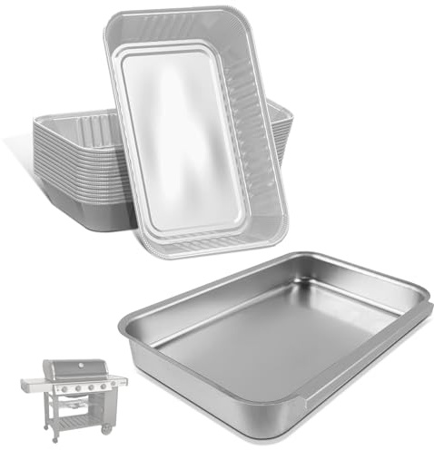 MOASKER 93305/83156 - Bandeja de recogida de grasa para Weber Genesis II y Spirit Grill con 15 forros de bandeja de grasa de aluminio 6415 para Weber Genesis II e-310/315/330/335 y Spirit