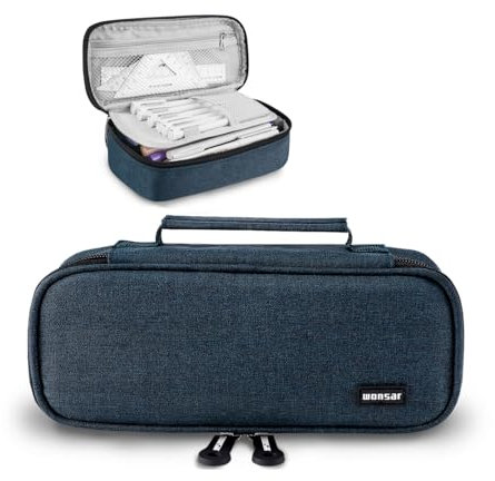 wonsar Federmäppchen Mäppchen Federtasche Etui 4 Fach Federmäppchen Mädchen Jungen Teenager Schlamppermäppchen für Schule & Büro