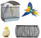Mabor Bird Cage Seed Catcher Adjustable Black Bird Cage Net Cover with Elastic Band Netting Guard Stretchy Mesh Cover for Parrot Protector