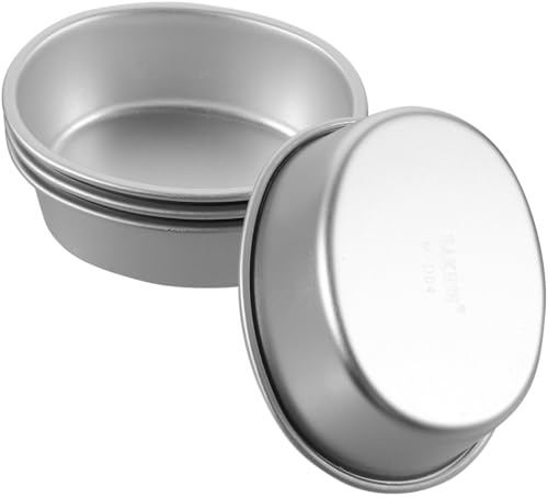 GALPADA 4Pc Oval Aluminum Alloy Cake Pans Non-Stick Metal Cake Baking Mold Set Oven Safe Easy Clean for Home Bakery Professional Use