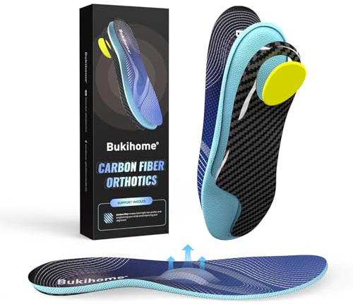 Carbon Fibre Insoles for Men & Women - Performance Sport Insoles - Turf Toe Relief for Athletes - L - Men: 8-8.5