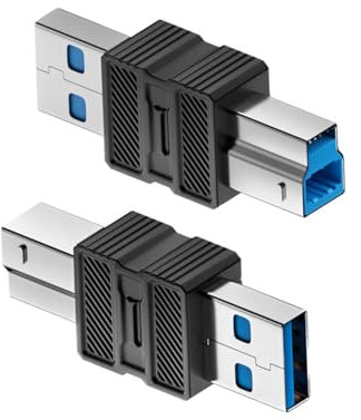 Générique Adattatore USB B,Adattatore USB B 3.0 di Estensione Dati - Connettore Plug & Play per Scanner, Hub, Laptop, Tablet, Disco Rigido e Docking Station
