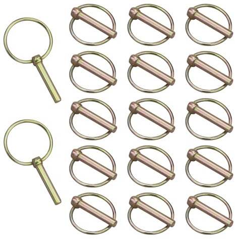 Lot de 17 goupilles pliantes M8 avec anneau, ensemble de goupilles pliantes M8, assortiment de boulons, goupilles à goupille de serrage rapide, goupilles de verrouillage pour tracteur