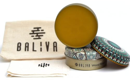 BALIVA® Wood Polish – Natural Beeswax & Olive Oil Furniture Care Wax – 2x100ml – Restores, Protects & Shines – For Wooden Furniture, Floors & Cutting Boards – Non-Toxic, Food-Safe