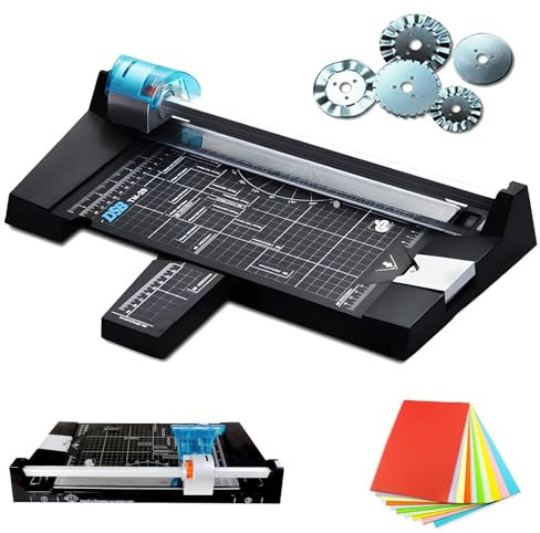 Taglierina multifunzione per carta, taglierina rotante per carta resistente a 4 lame, taglio di linee rette, linee perforate e ondulate, taglierina rotante per carta, strumento per scrapbooking