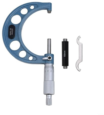 Micrómetro de diámetro exterior con valor de división de 0 01 mm para un rendimiento de medición fiable y preciso (0-25 mm)
