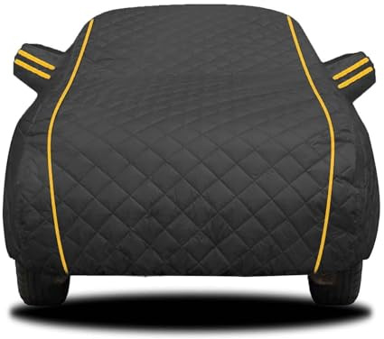 Gaoxianglin Car Cover Outdoor Waterproof Sun Rain Snow Hail Protection for 𝖬ini classic 1997-2000, Anti-hail Car Cover with Right Side Zipper Thickened Cotton Breathable Dustproof All-Weather(Black)