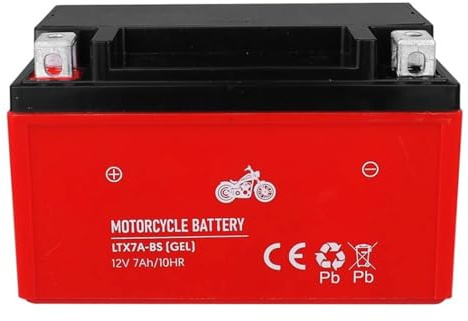 Lamex LTX7A-BS Batterie au gel sans entretien pour moto 12V 7Ah Compacte 149×85×93mm Résistance aux vibrations Fiable pour les aventures en moto/scooter