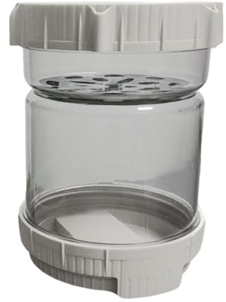 predolo Frasco para Pepinillos con Colador, Recipiente Abatible para Pepinillos, Recipiente Hermético para Almacenar Alimentos, Recipiente para Kimchi, Frasco, Blanco, Individual